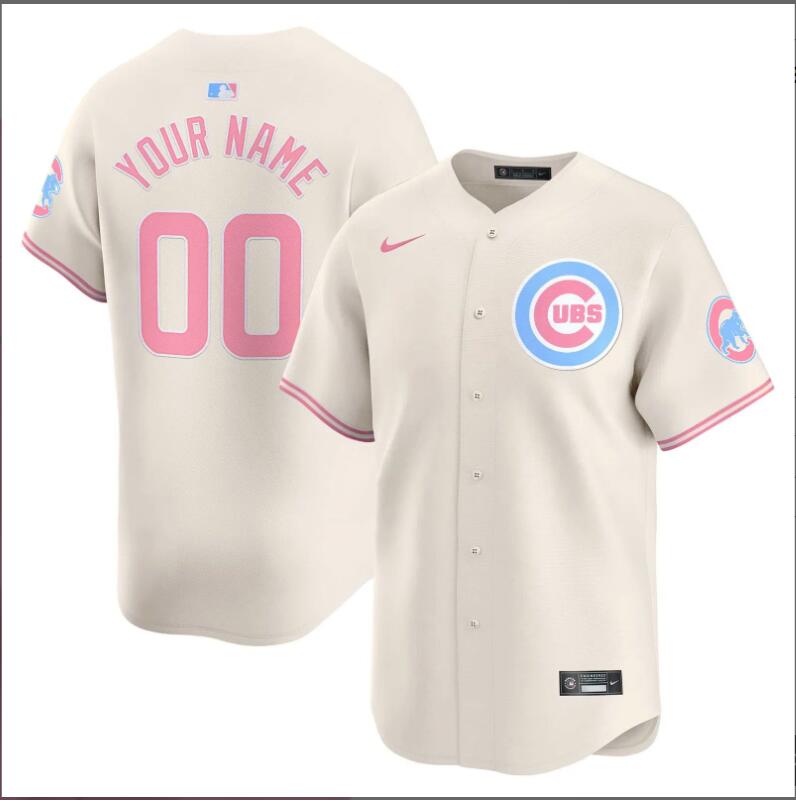Men Chicago Cubs Custom cream 2024 Nike MLB jersey->customized nfl jersey->Custom Jersey